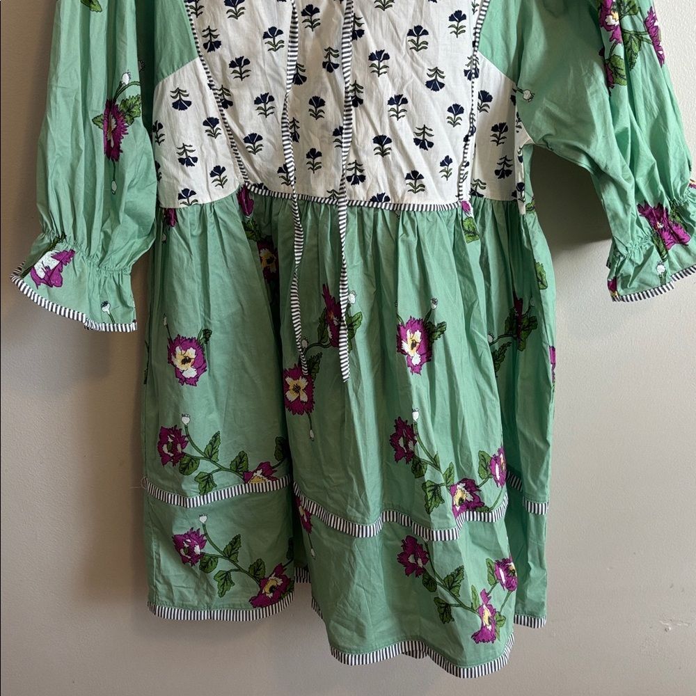 NEW umgee GREEN MIXED PRINT MINI DRESS size large - Picture 4 of 8